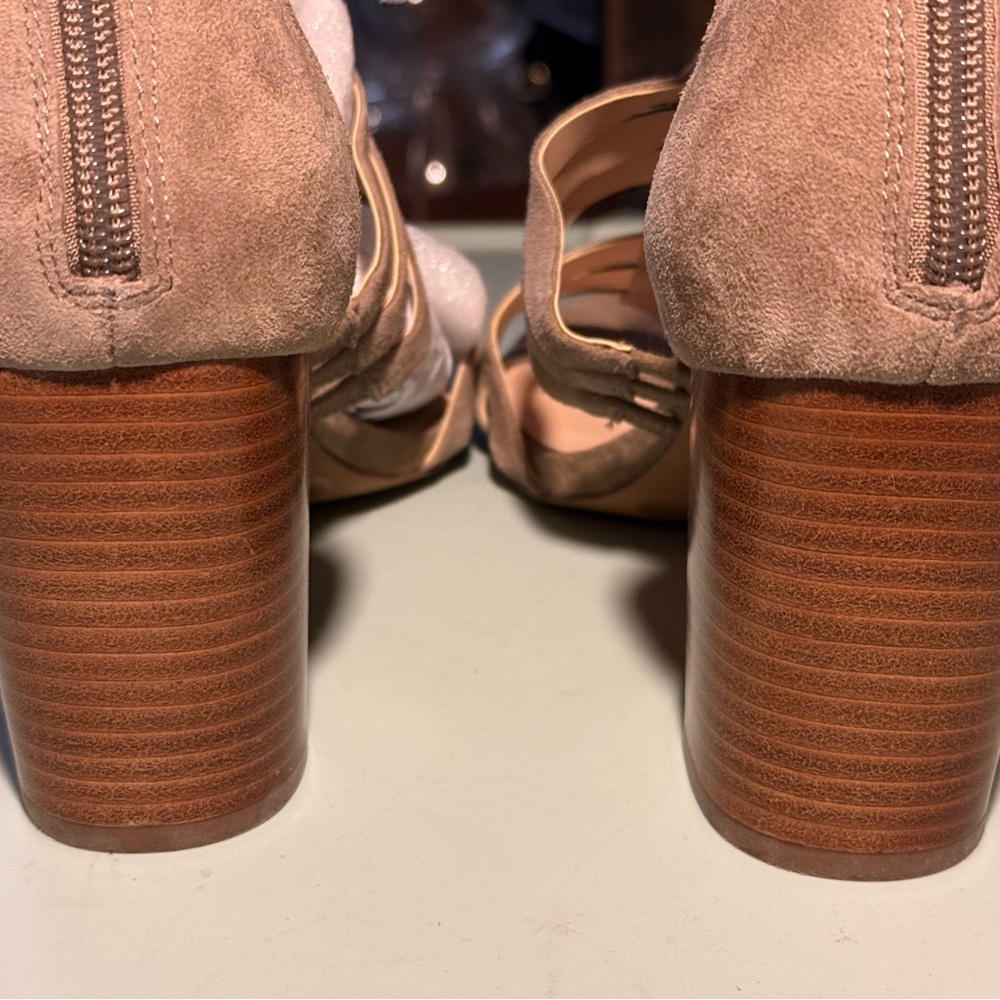 Sole Society Taupe Strappy Block Heel Sandals - Picture 5 of 9